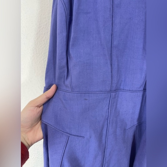 Rebecca Taylor Linen Cutout Fit & Flare Sleeveless Purple Mini Dress Women’s 6 - Picture 5 of 15